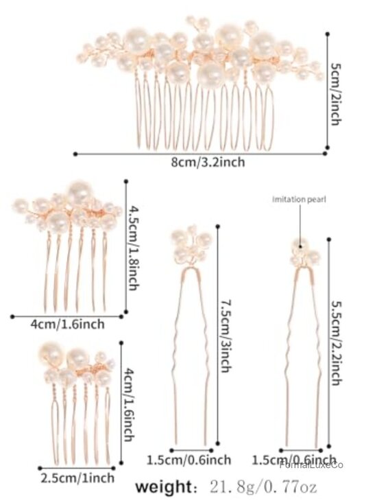 Handmade Pearl Bridal Wedding Hair Accessories Clips Pins Set main image 6